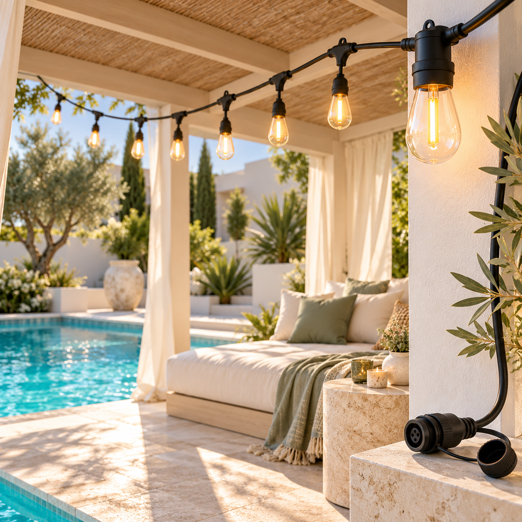 5m Festoon Outdoor String Light With End Connector