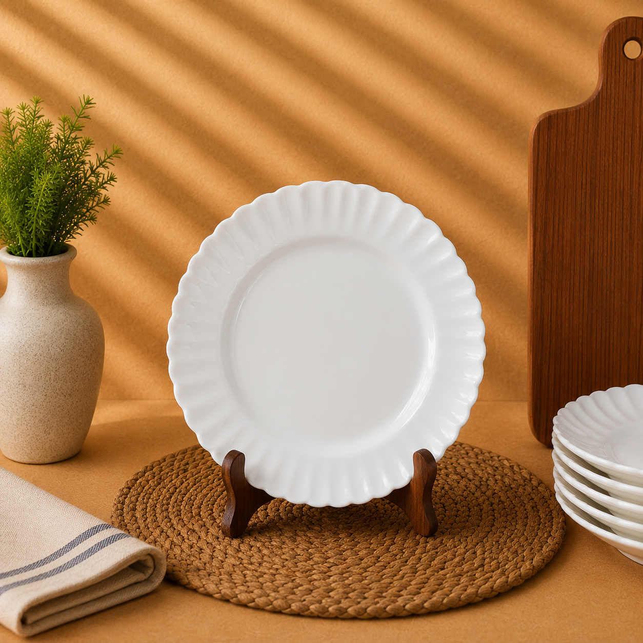 Opal Side Plate 18cm White Glossy