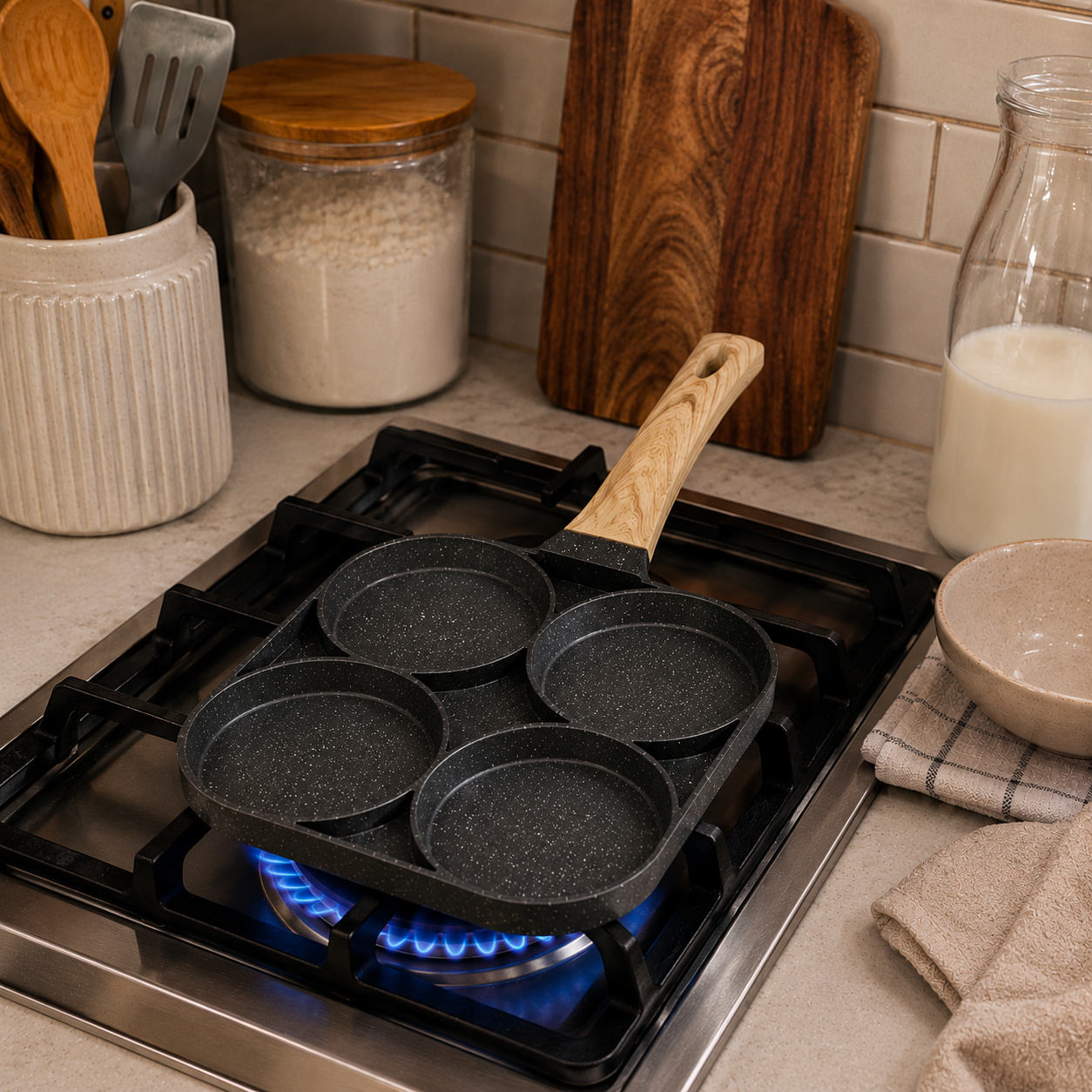4-Cavity Non-Stick Pancake & Egg Frying Pan