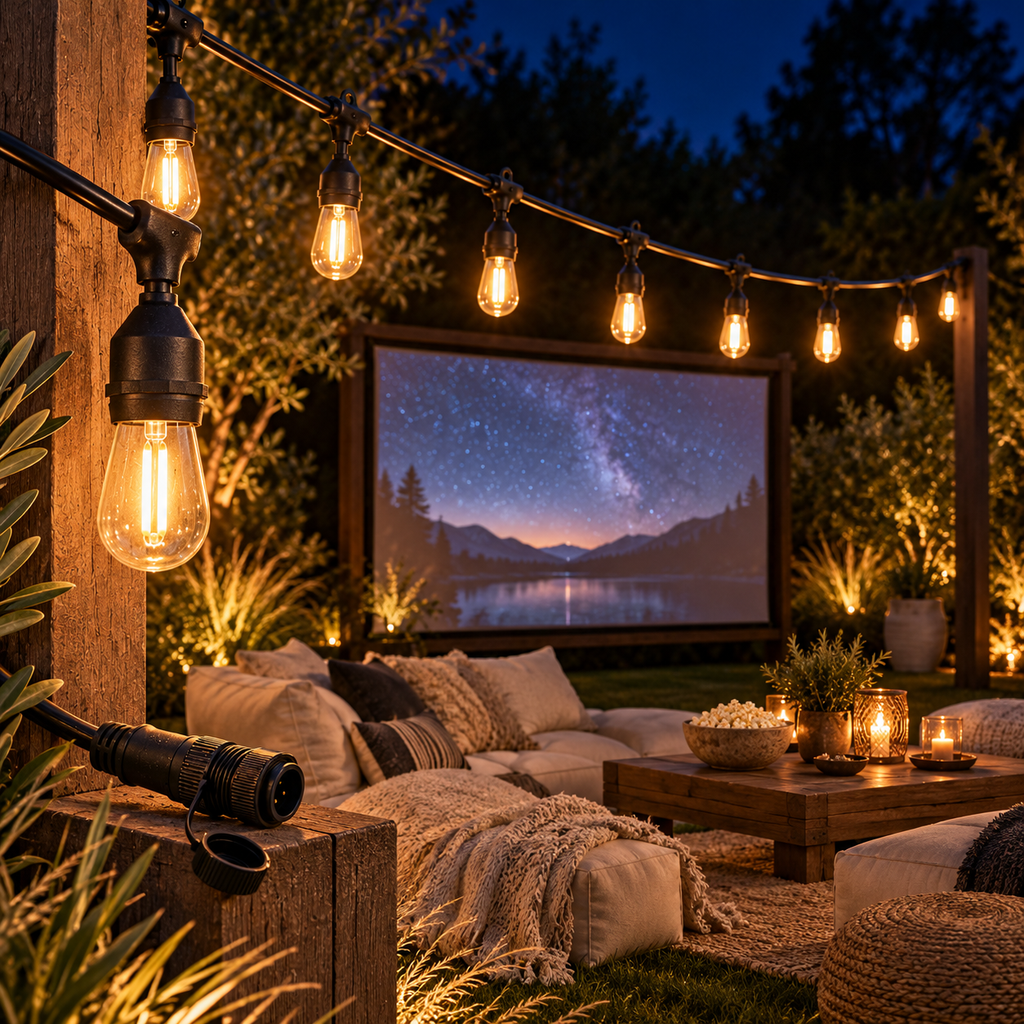 5m Festoon Outdoor String Light With End Connector