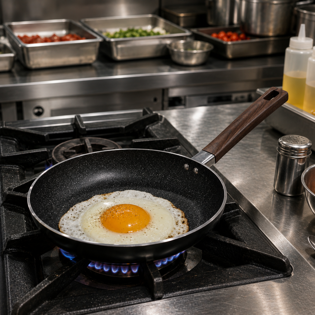 Frying Pan Non Stick Wooden Handle 25cm
