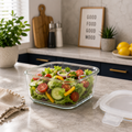 Square Glass Container with Airtight Lids
