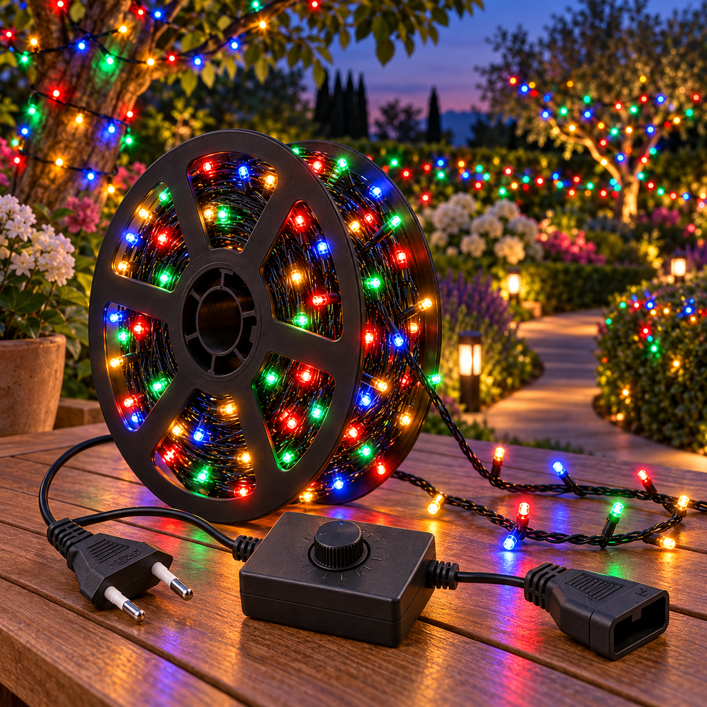 50m Led Black Wire Light with End Connector and Controller Box