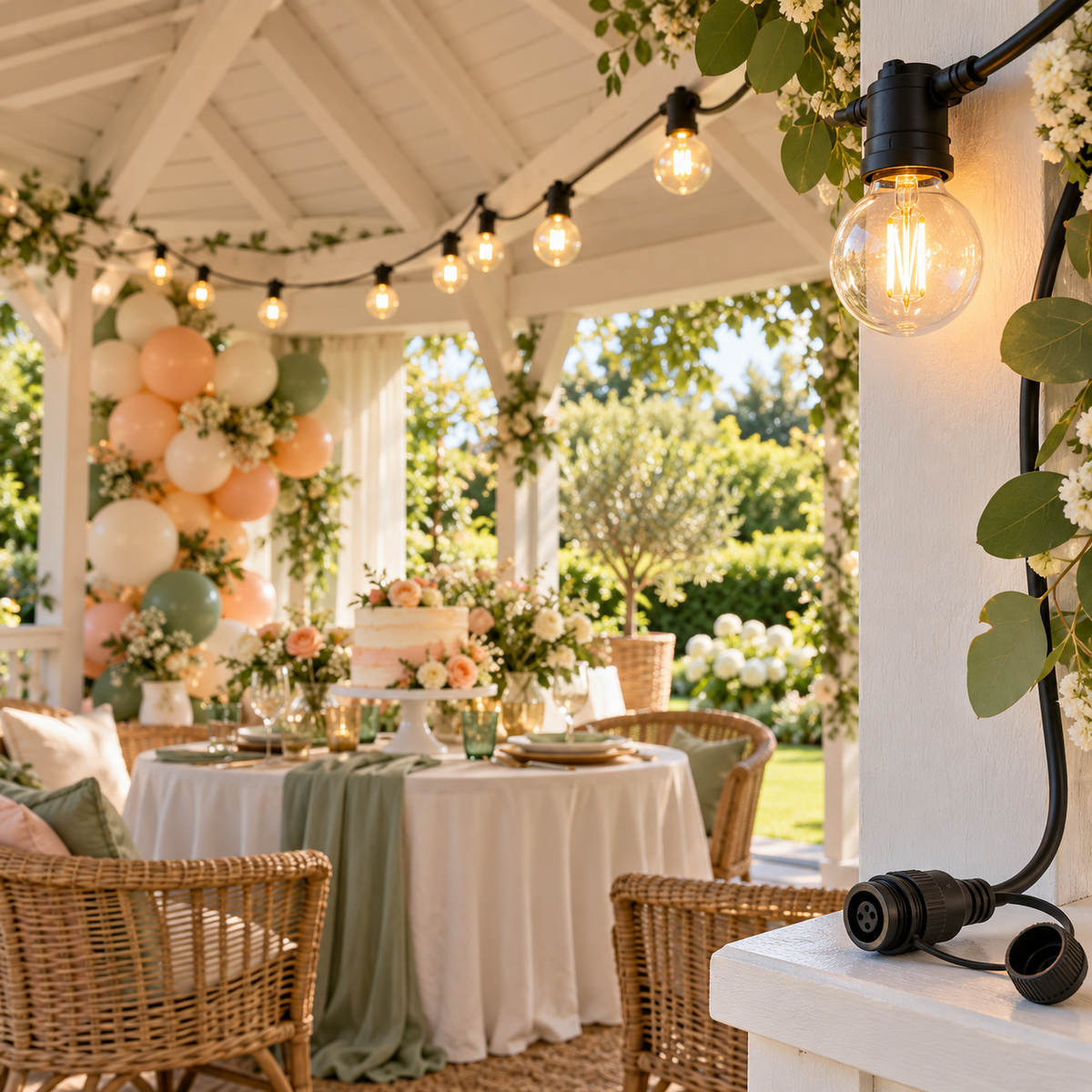 7m Outdoor String Light With End Connector
