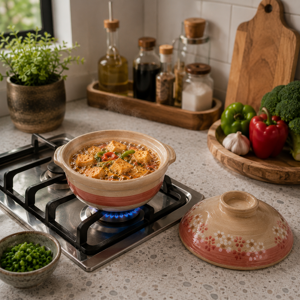 Medium Traditional Clay Cooking Pot with Lid