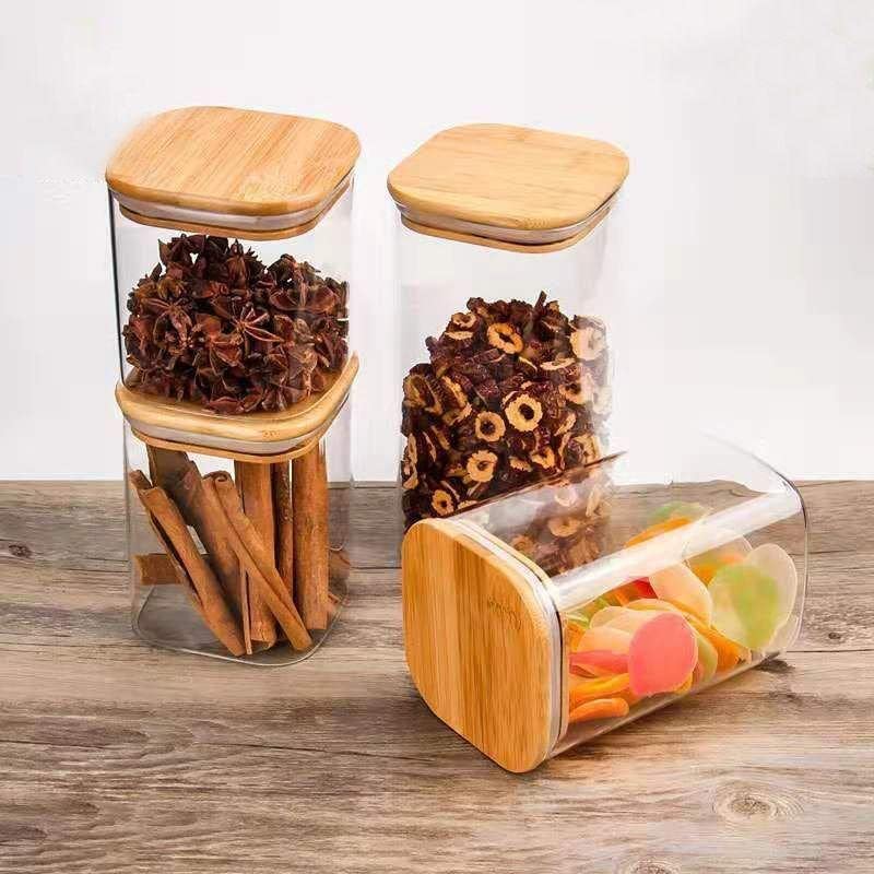 Airtight Wooden Lid Glass Jar 1500ML