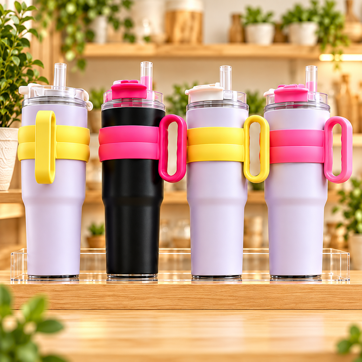 Insulated Tumbler with Handle & Straw