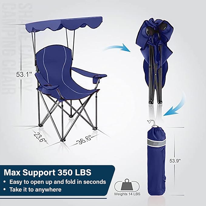 Folding Outdoor Recliner Shade Chair