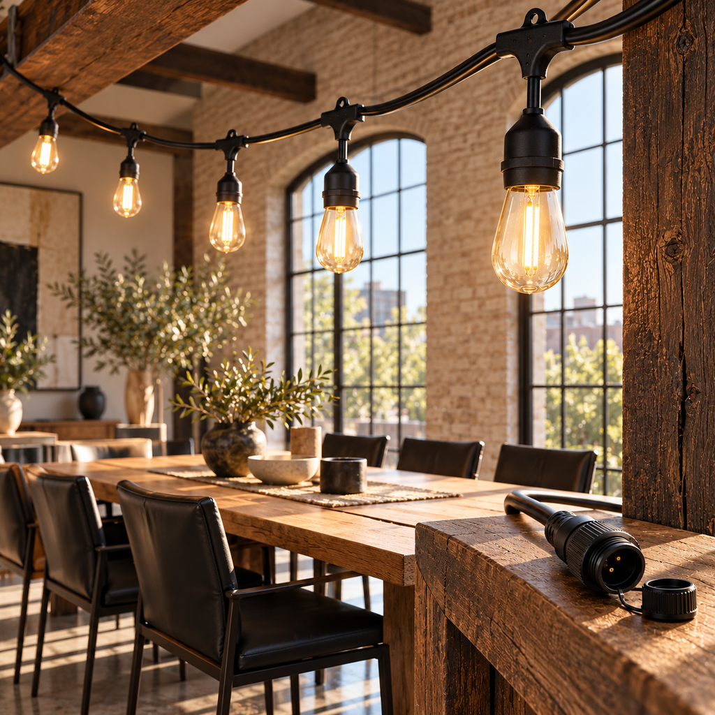 5m Festoon Outdoor String Light With End Connector