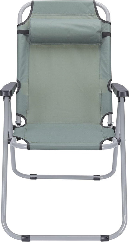 Folding Outdoor Chair Recliner + Headrest