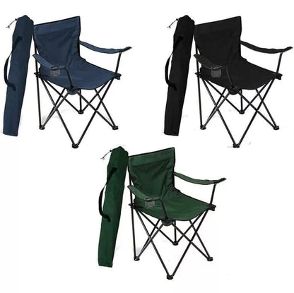 Folding Outdoor Chair With Arm Rest And Cup Holder