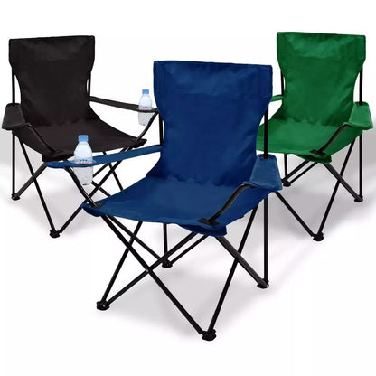 Folding Outdoor Chair With Arm Rest And Cup Holder