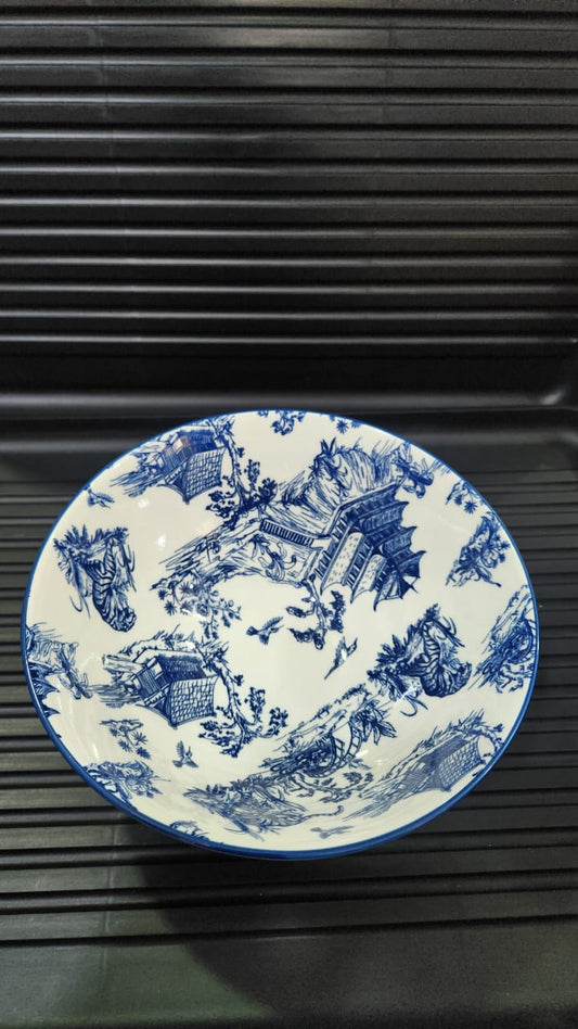 Ceramic Blue Pattern Bowl 20cm Diameter