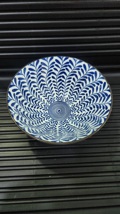 Ceramic Blue Design Bowl 17cm Diameter