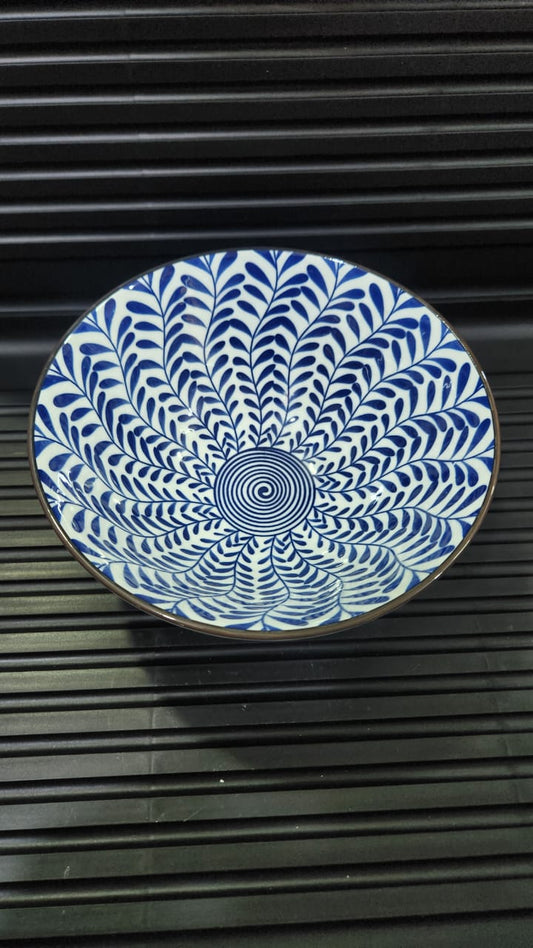 Ceramic Blue Design Bowl 17cm Diameter