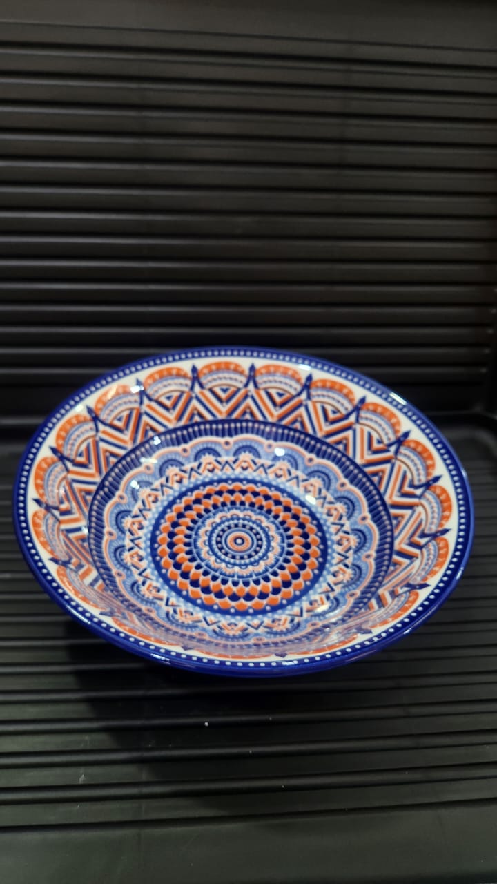 Ceramic Mandala Bowl 25cm Diameter