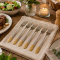 6pcs Table Fork With Golden Design
