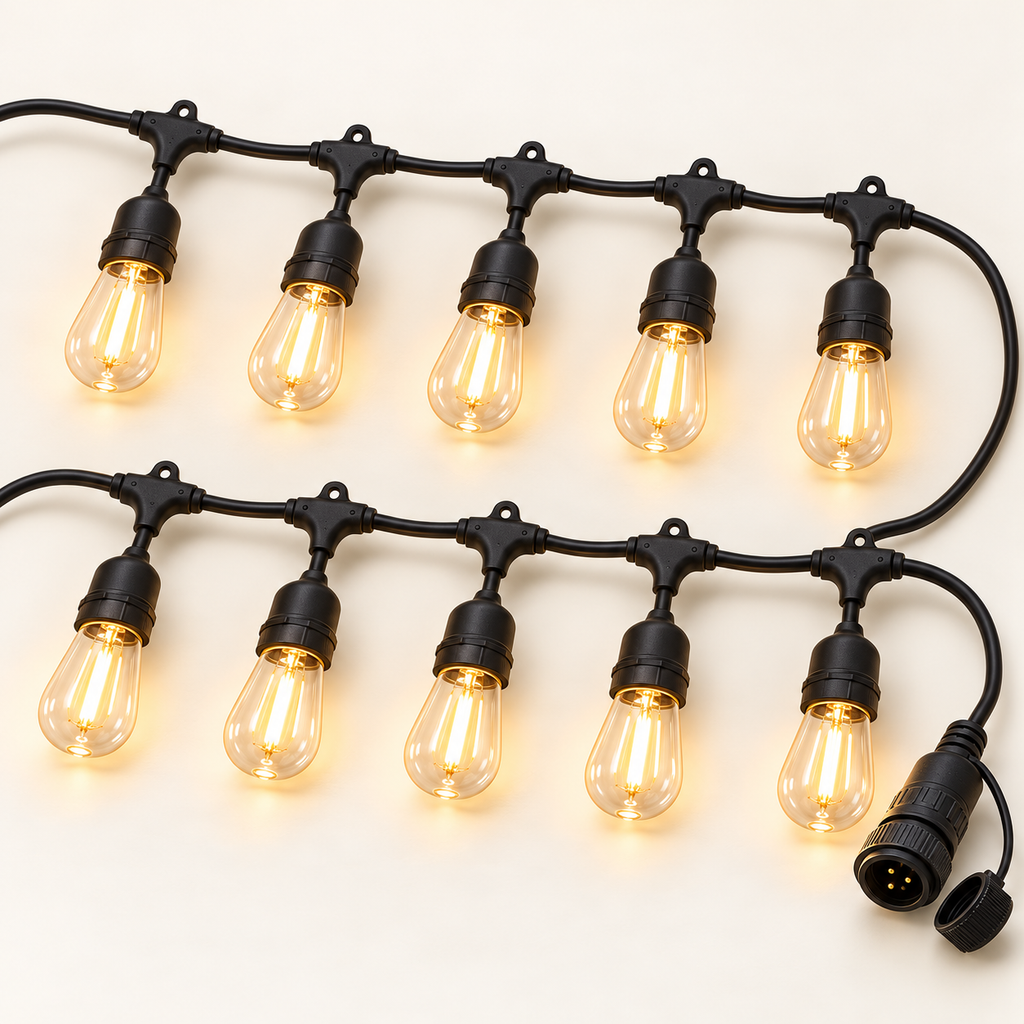 5m Festoon Outdoor String Light With End Connector