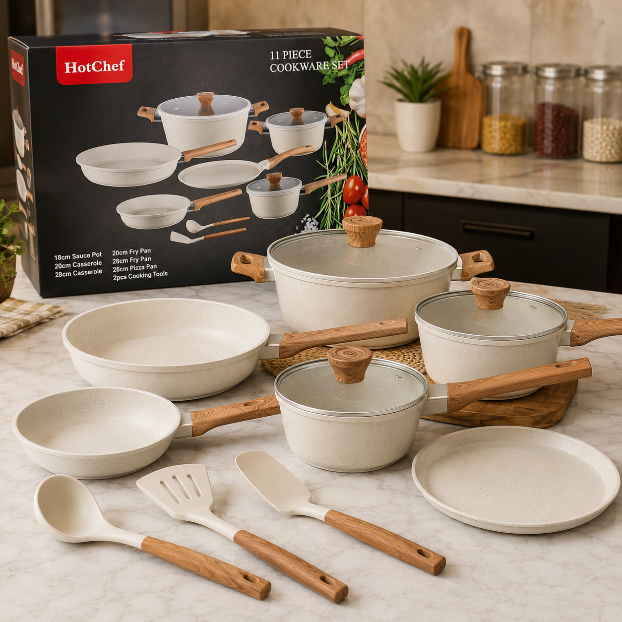 11pcs Non-Stick Cookware Set