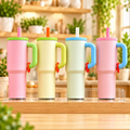 Insulated Tumbler with Handle & Straw
