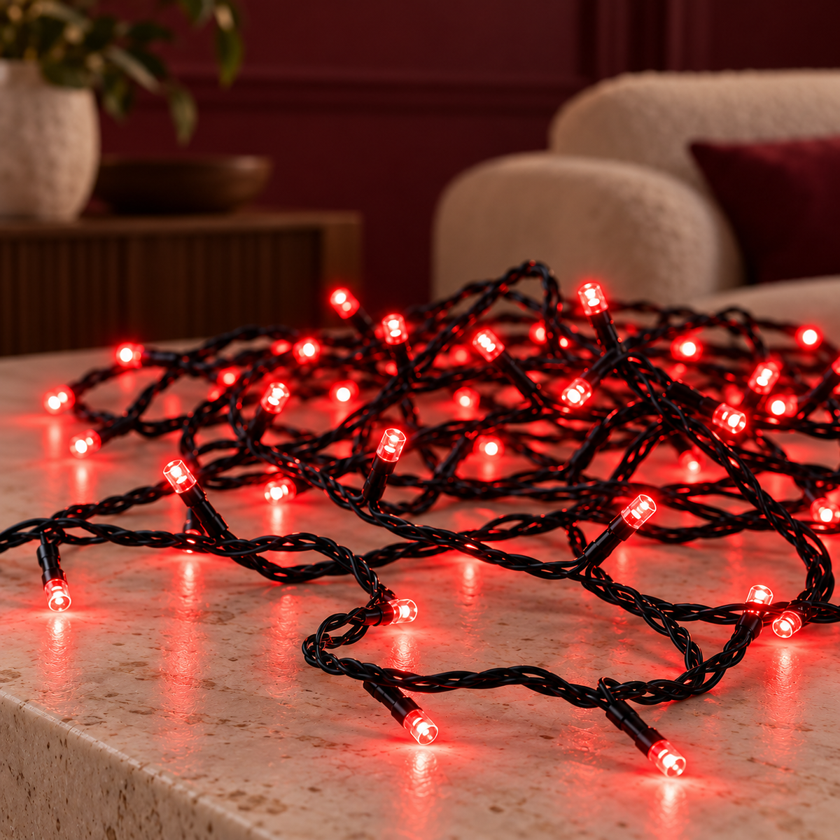 10m Led Black Wire Light with End Connector and Controller Box