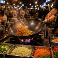 Honeycomb Steel Wok with Wooden Handle