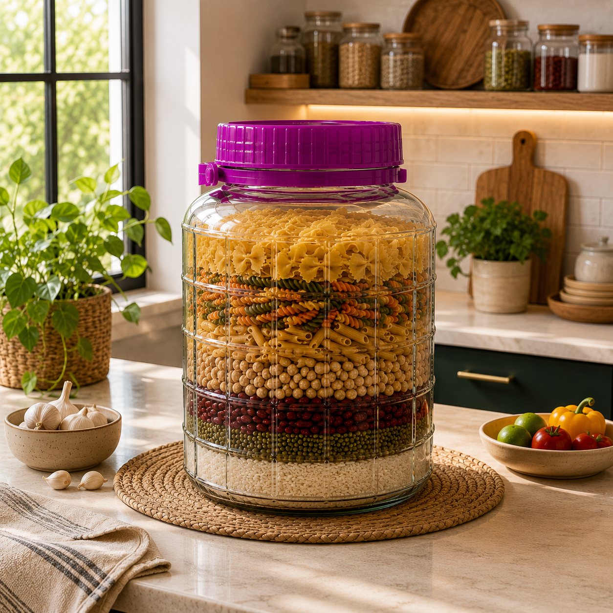 XL Glass Storage Jar with Airtight Lid