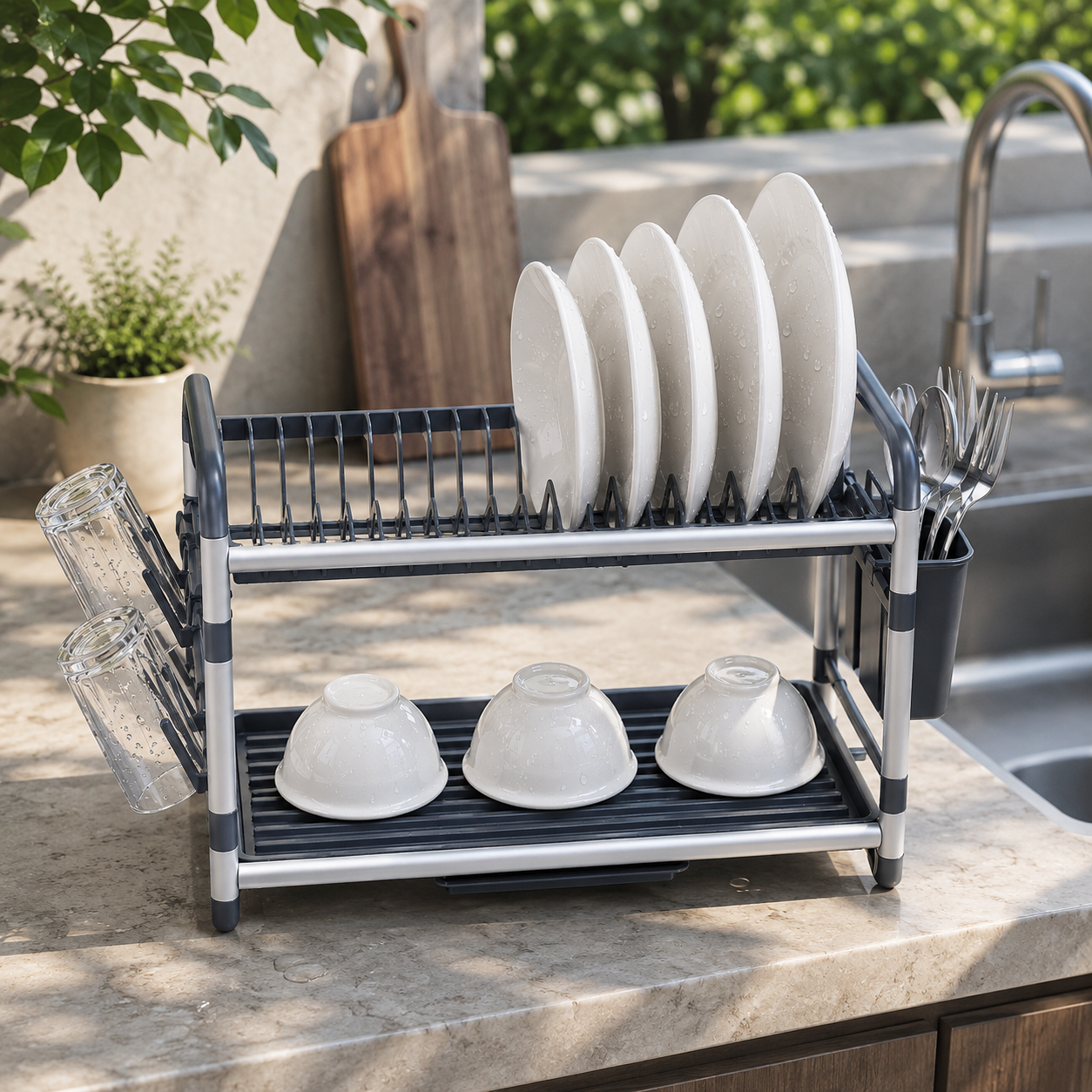 Dish Rack 2 Layer Aluminum