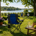 Heavy-Duty Foldable Camping Chair with Cup Holders & Carry Bag