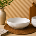 White Design Ceramic Plate 8.5 inch