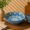 Blue Deep Ceramic Plate 8inch