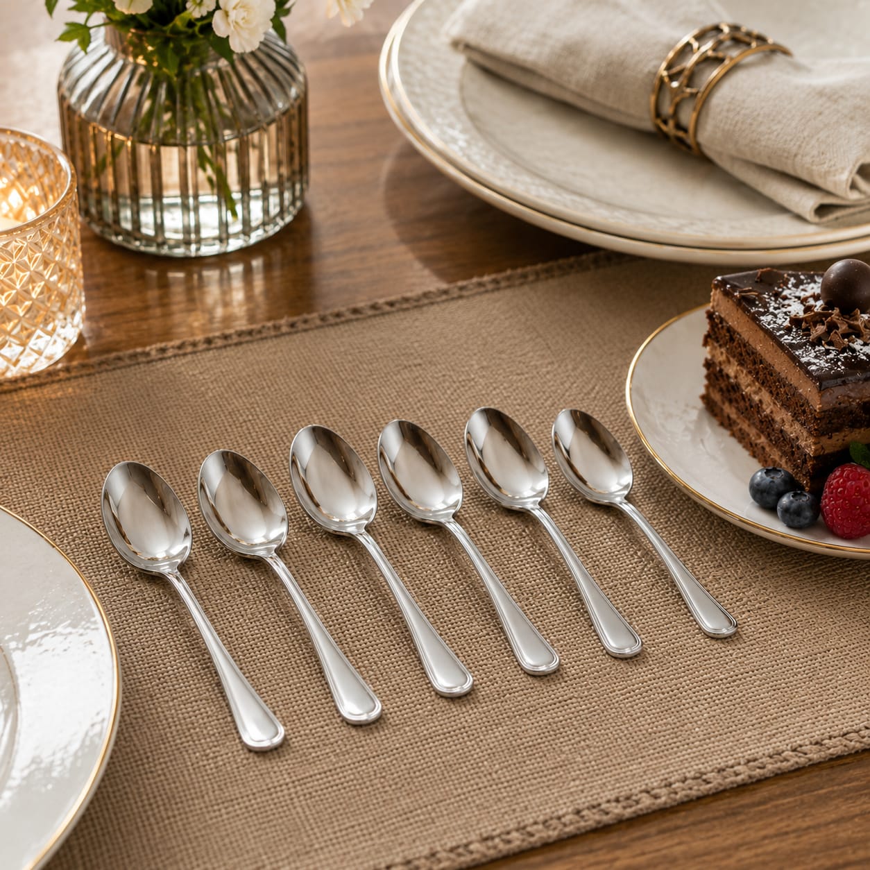 6pcs Heavy Dessert Spoon